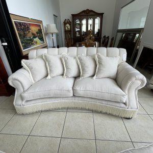 Elegant Curved Cream Sofa / Couch