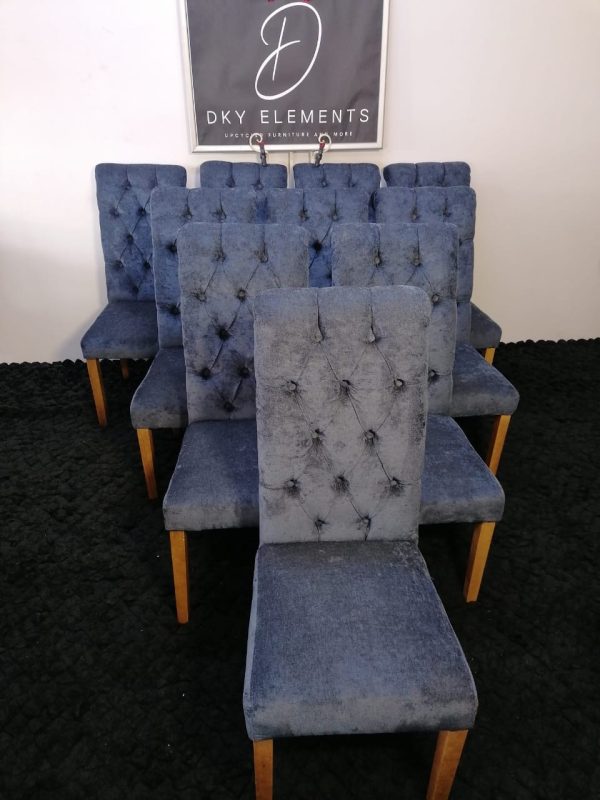 Beautifully Tufted Dining Chairs - Blue - Image 2